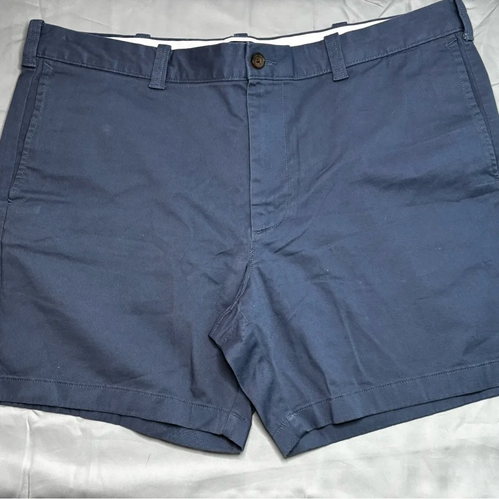 J. Crew Navy Flat-Front Cotton Shorts